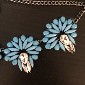 Turquoise/ white diamond necklace.